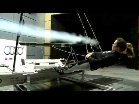 Segler mit Gegenwind im Audi Windkanal