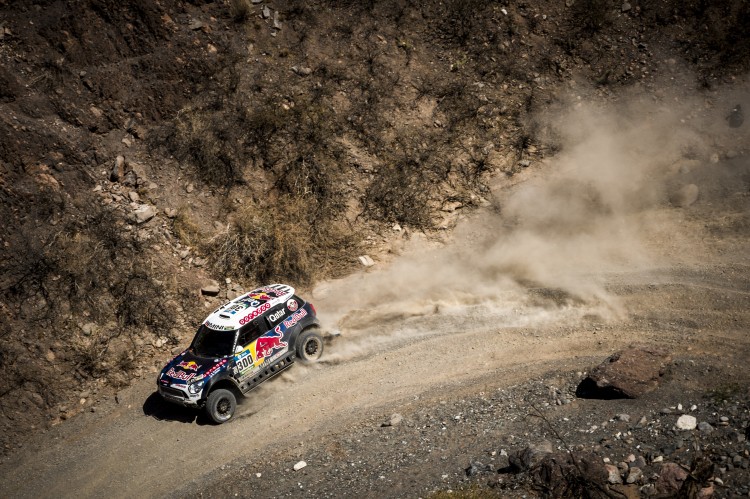 Nasser Al-Attiyah (QAT) of Axion X-Raid Team races during stage 08 of Rally Dakar 2016 from Salta to Belen, Argentina on January 11, 2016
