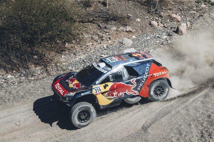Sebastien Loeb (FRA) from Team Peugeot Total performs during stage 8 of Rally Dakar 2016 from Salta to Belen, Argentina on January 11, 2016.