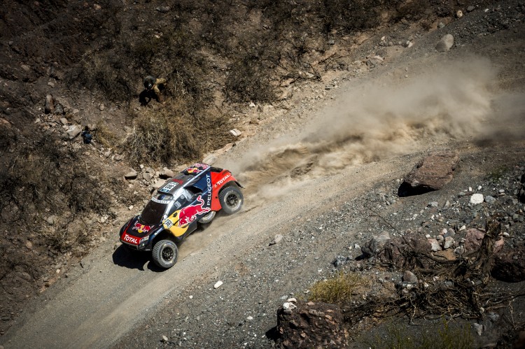Carlos Sainz (ESP) of Team Peugeot-Total races during stage 08 of Rally Dakar 2016 from Salta to Belen, Argentina on January 11, 2016