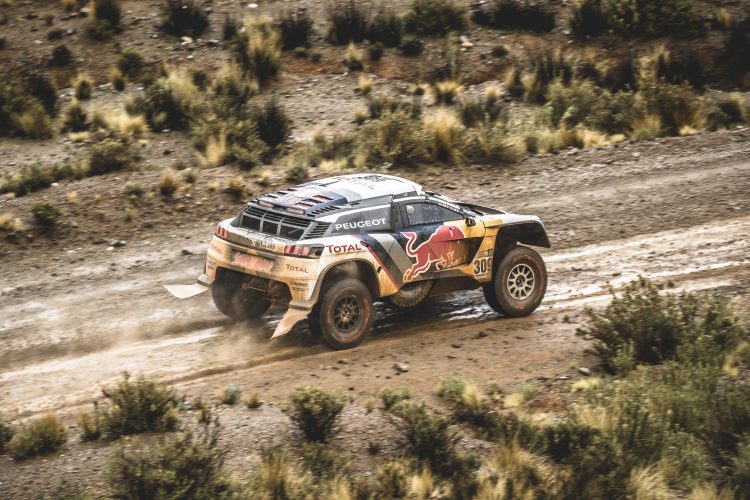 Sebastien Loeb (FRA) of Team Peugeot TOTAL races during stage 5 of Rally Dakar 2017 from Tupiza to Oruro, Bolivia on January 6, 2017.