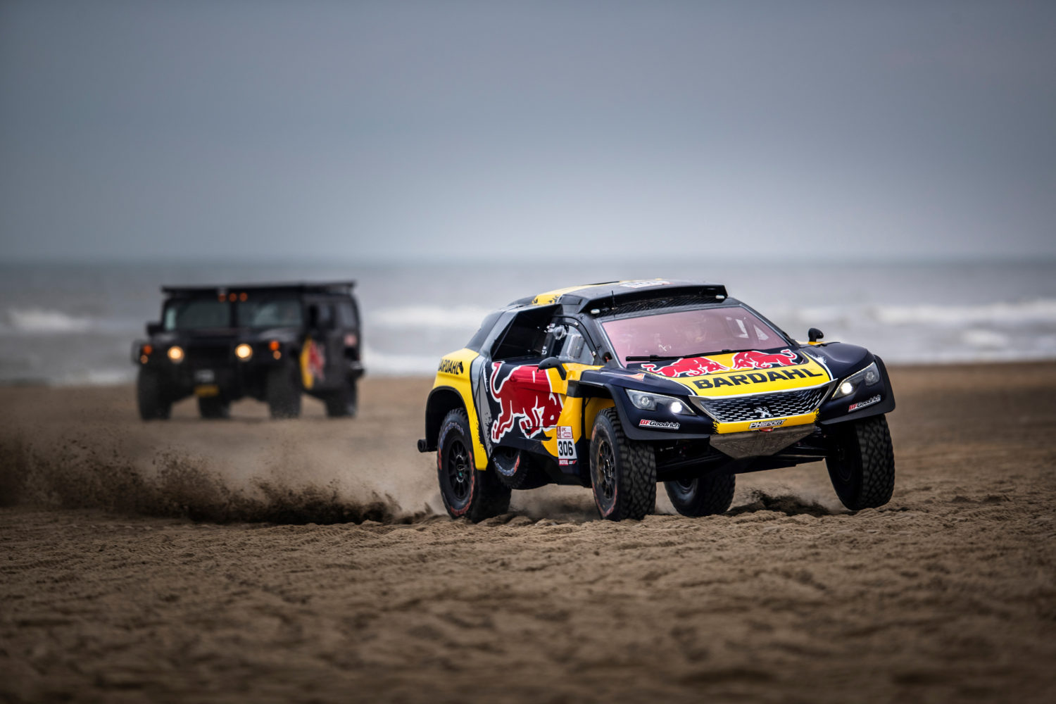 Horloge Miniature Sébastien Loeb - Peugeot 3008 DKR Dakar 2017 - 20x30 Cm