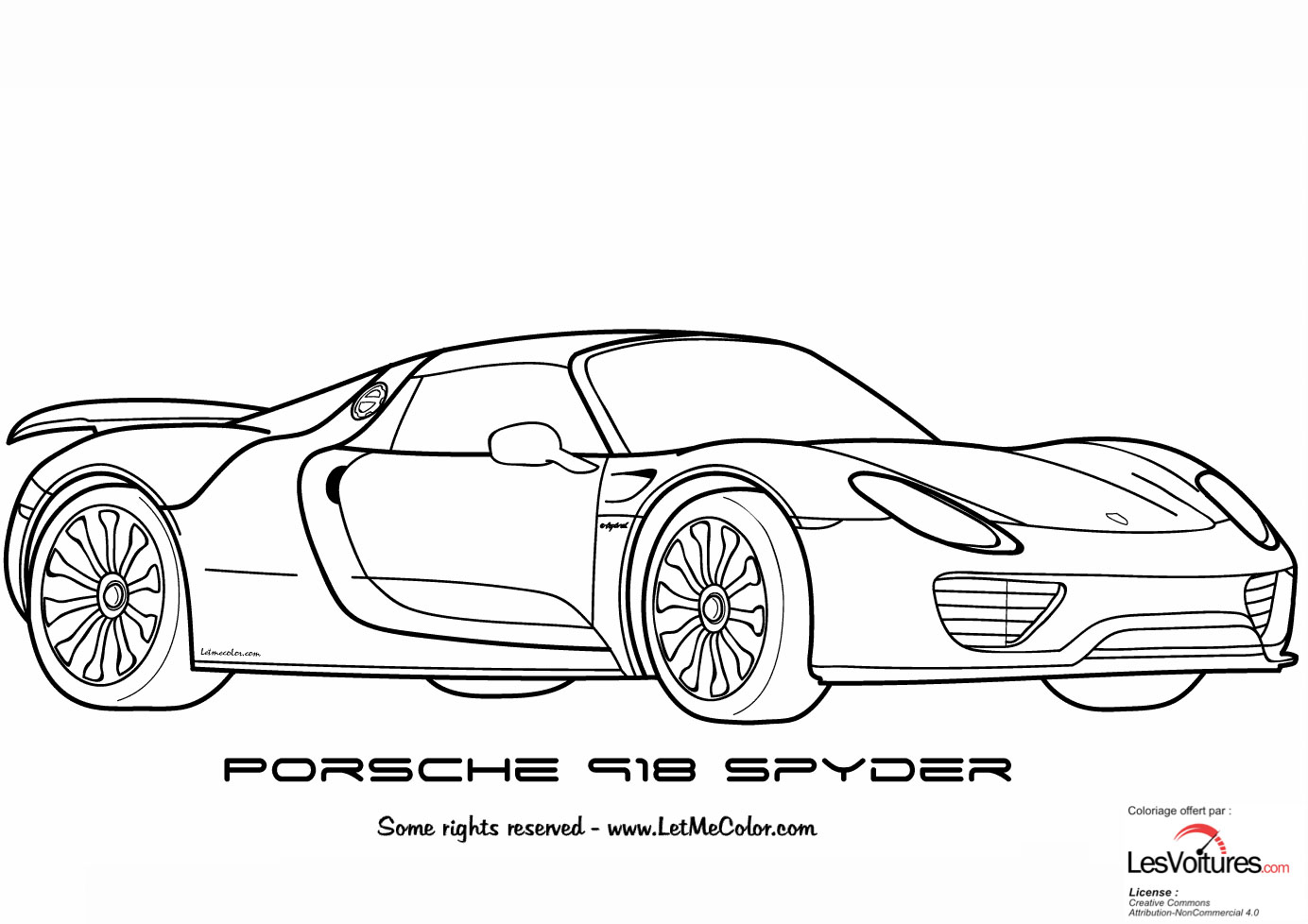 Porsche 918 Spyder Coloriage Voiture Les Voitures