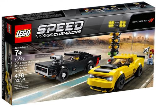 LEGO® Speed Champions 75893 Dodge Challenger SRT Demon 2018 et Dodge Charger R/T 1970