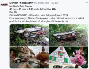 Miniature Voiture Rallye Loeb - Citroën WRC 2013 - Horloge Décorative 20x30cm