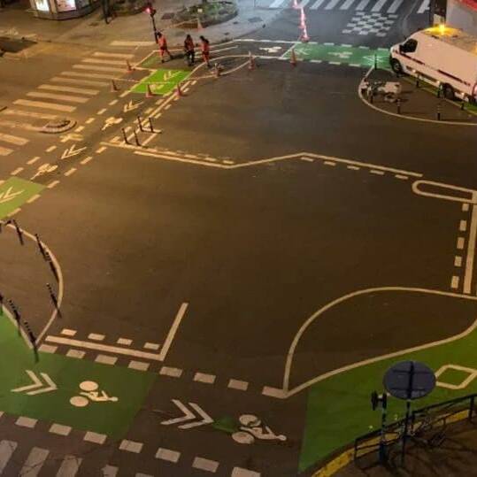 pistes cyclables Pantin carrefour à la hollandaise