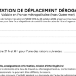 attestation de déplacement dérogatoire couvre-feu 21h mai 2021
