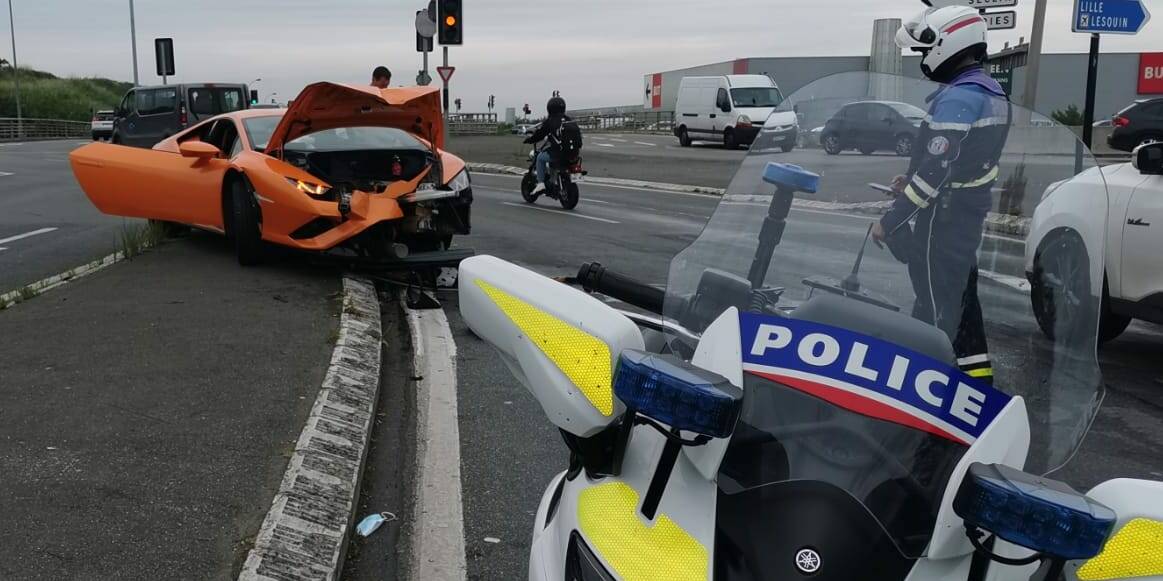 course poursuite Lamborghini Huracan