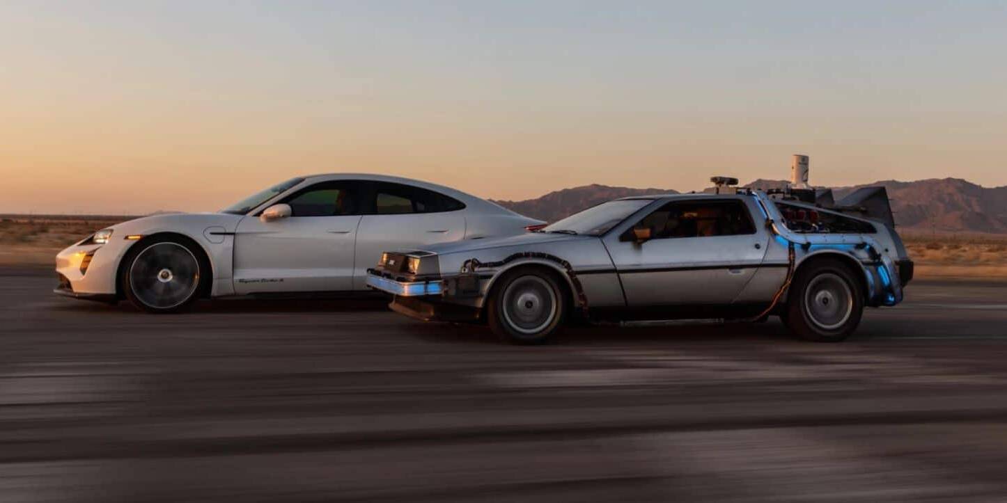 Porsche Taycan DeLorean DMC-12 Retour vers le futur