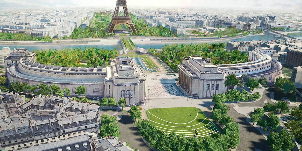 Tour Eiffeil Paris Trocadéro JO 2024 Trocadéro Tour Eiffel Paris Anne Hidalgo