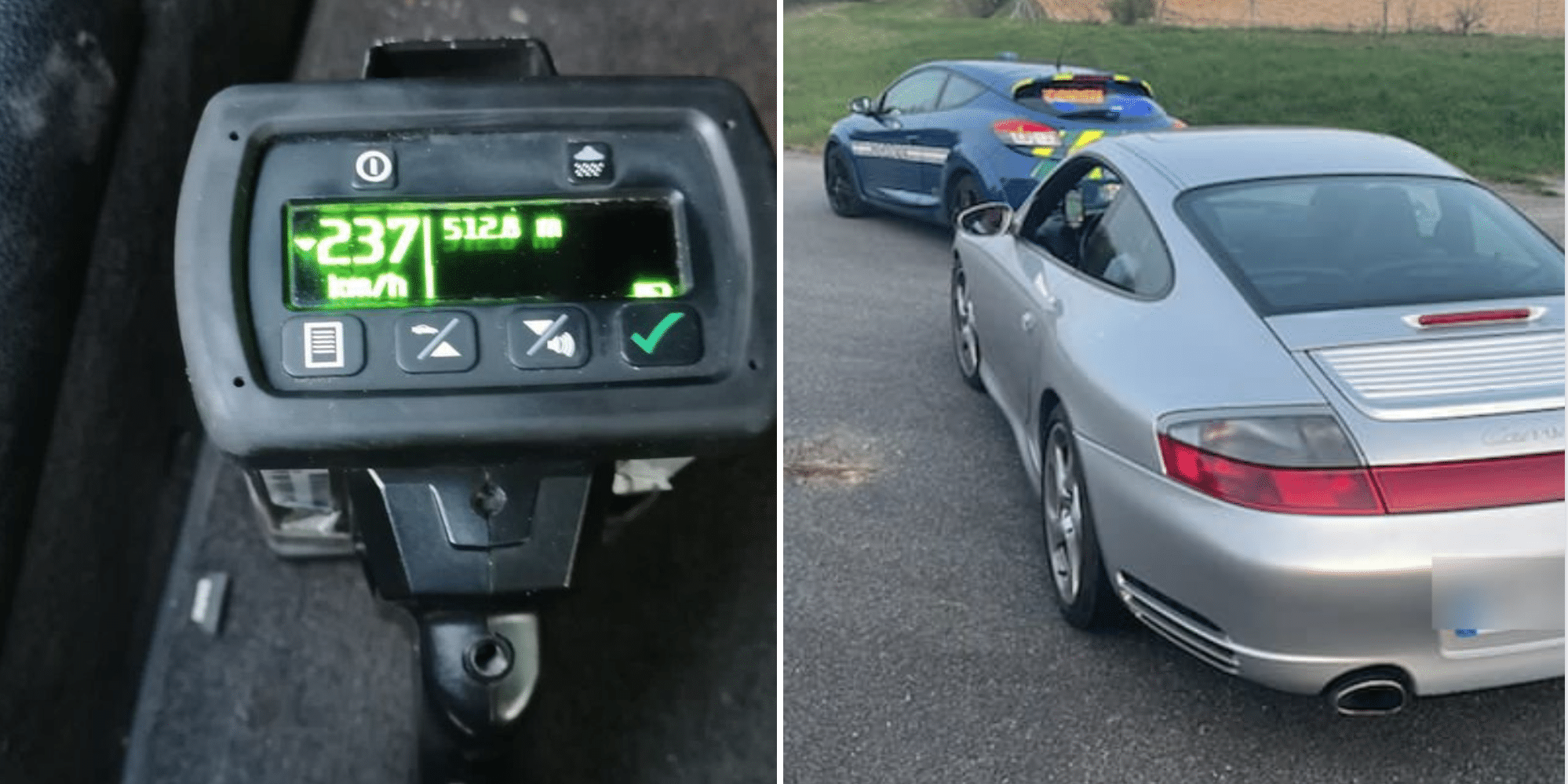 Porsche A40 grand excès de vitesse week-end de Pâques