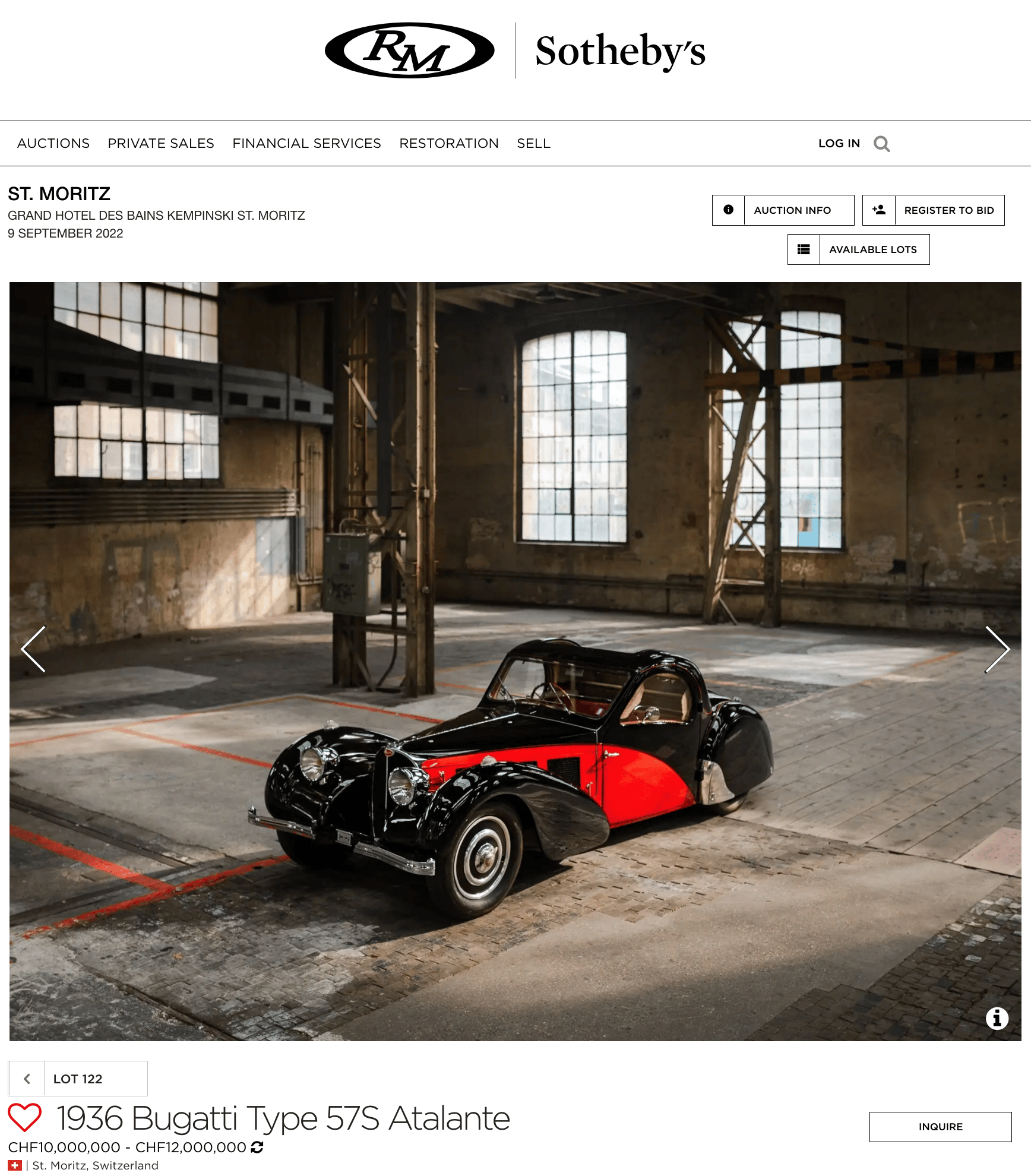 KIT 1:8 BUGATTI TYPE 57S ATALANTE WESTE MODÈLES résine voiture de sport
