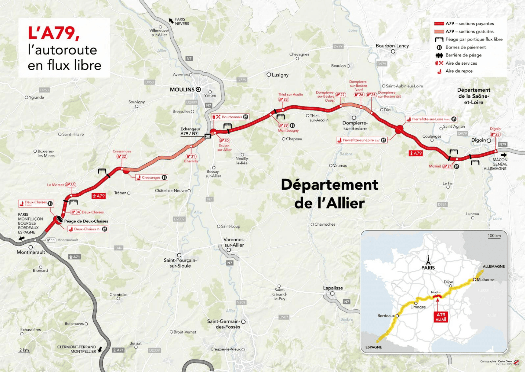 A79 première autoroute de France à péage sans barrière Les Voitures