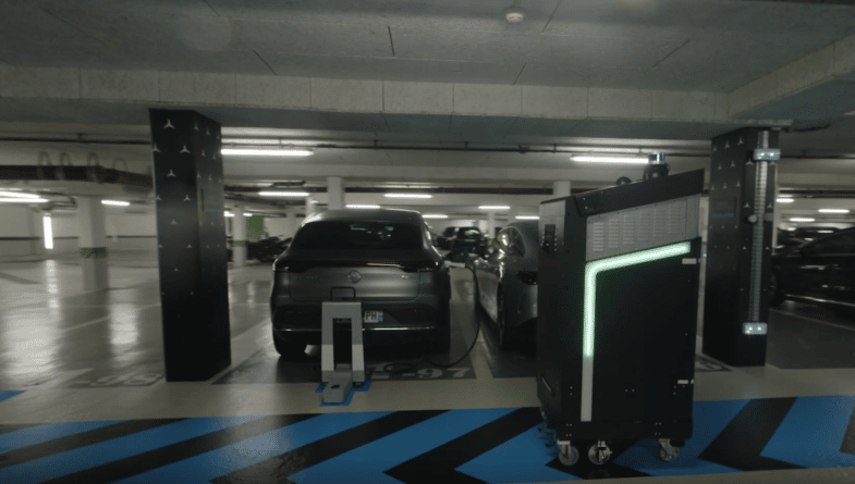 Mob-Energy Mercedes autonomous charging robot electric car