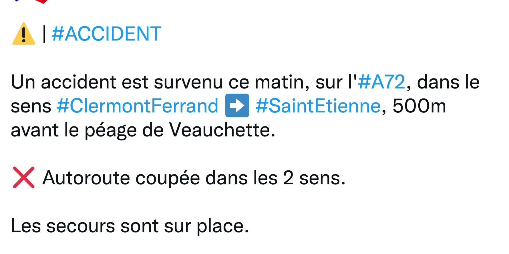 Accident A72 Carambolage Loire Saint-Etienne Veauchette