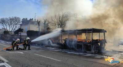 Nîmes car scolaire incendie
