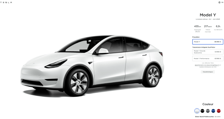 Tesla Model Y voiture électrique
