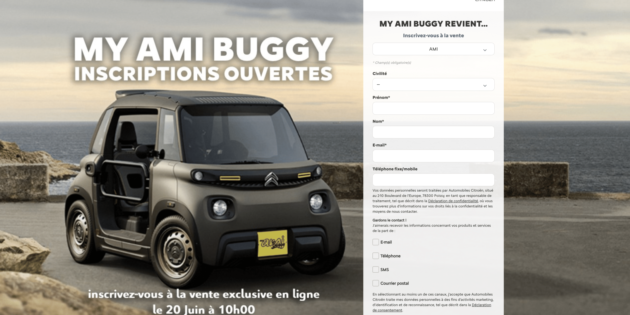 Citroën My Ami Buggy vente Citroën Ami Buggy