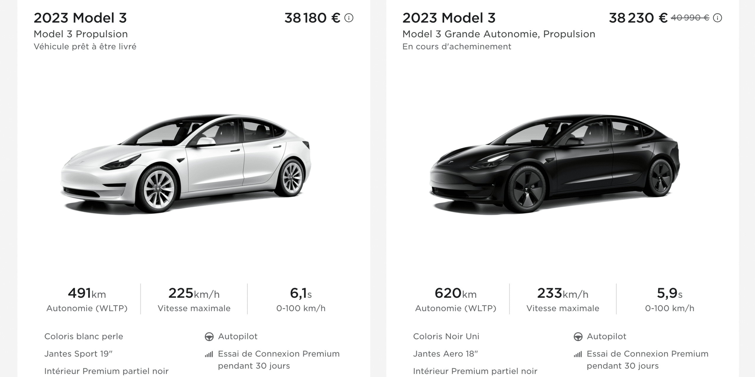voiture électrique Tesla Mode 3 soldes d'été