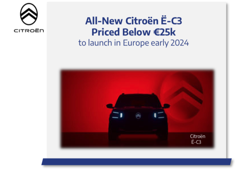 voiture électrique Citroën Ë-C3 Stellantis