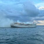 cargo incendie voiture électrique Fremantle Highway