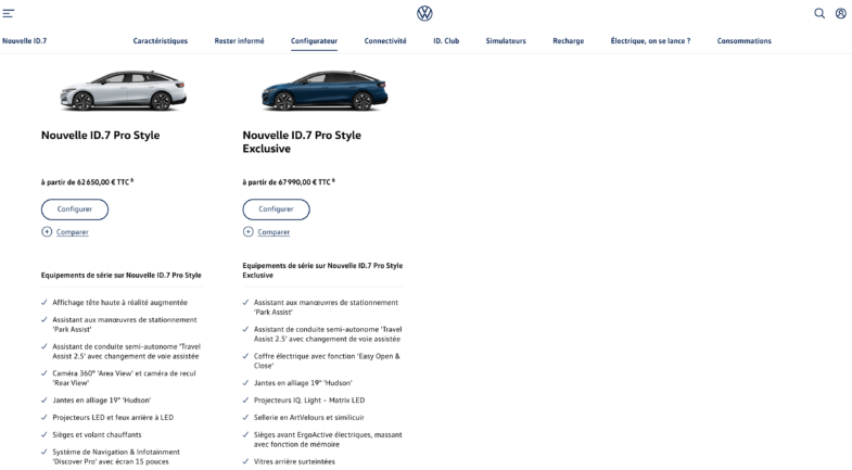 voiture électrique Volkswagen ID.7