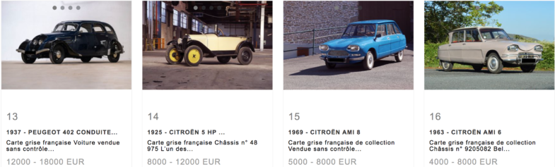 vente aux enchères L'Aventure Peugeot Citroën DS - La Vente Officielle du dimanche 15 octobre 2023