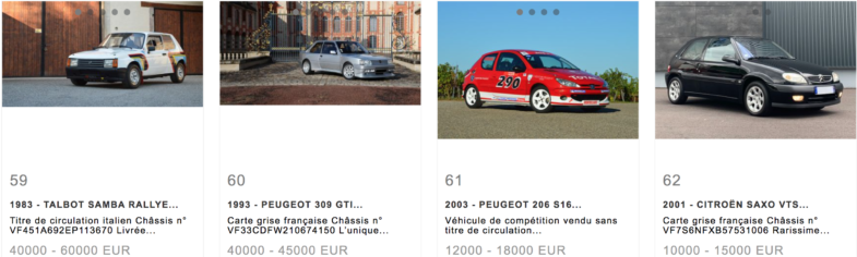 vente aux enchères L'Aventure Peugeot Citroën DS - La Vente Officielle du dimanche 15 octobre 2023