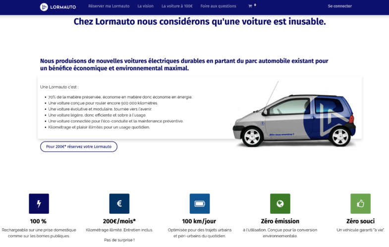 Renault Twingo voiture électrique 100 € par mois Lormauto