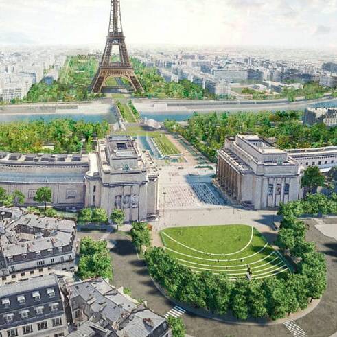 Anne Hidalgo Paris voitures Tour Eiffel JO Paris 2024