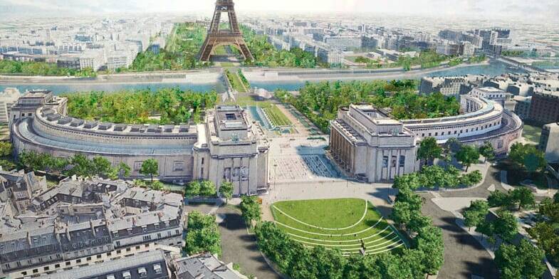 Anne Hidalgo Paris voitures Tour Eiffel JO Paris 2024