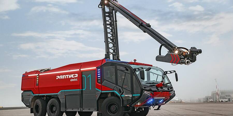 camion de pompiers électrique Noël Panther 6x6 electric