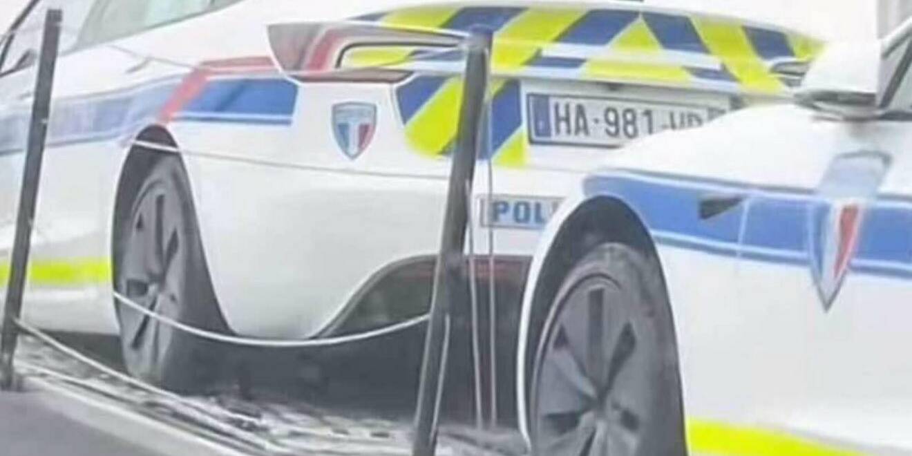 police municipale Tesla Model 3 voitures électriques américaines assemblées en Chine