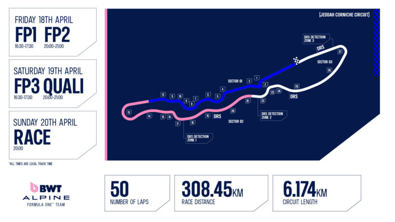 Programme GP d'Arabie Saoudite 2021 F1 Alpine F1 Team