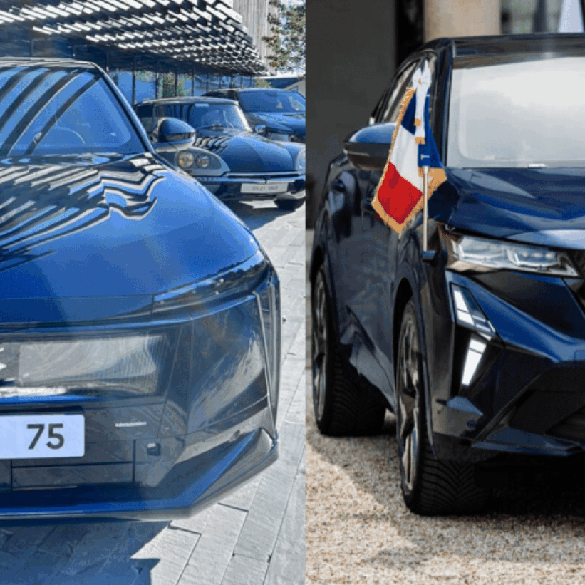 défilé du 14 juillet voiture présidentielle Emmanuel Macron Renault Rafale DS N°8