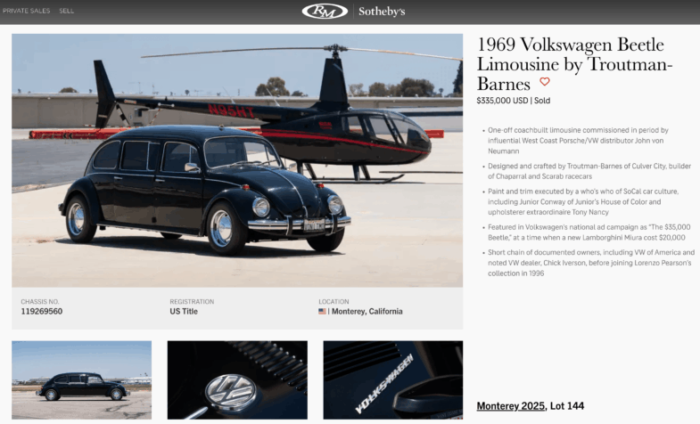 RM Sotheby’s Volkswagen Coccinelle Limousine