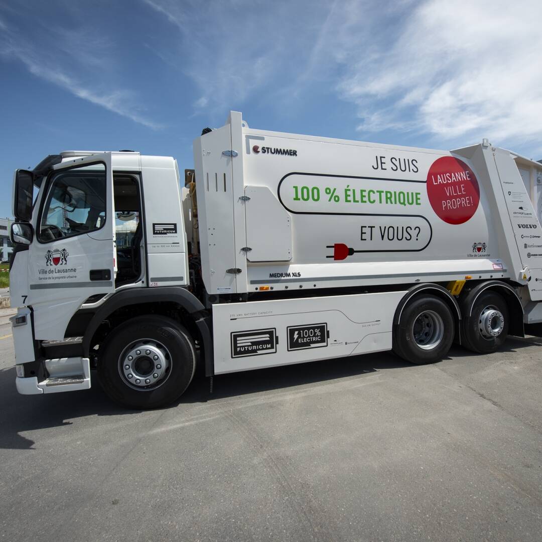 Lausanne camion poubelle électrique panne