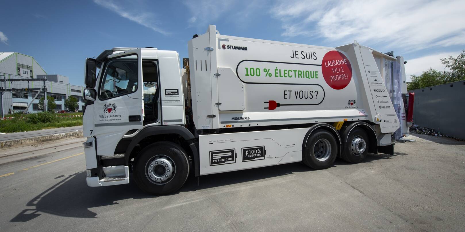 Lausanne camion poubelle électrique panne