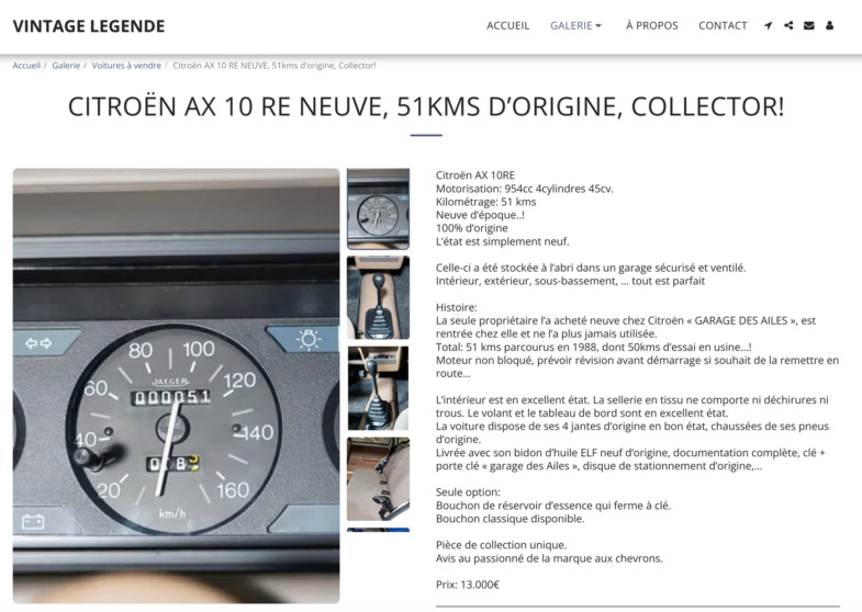 Citroën AX neuve youngtimer