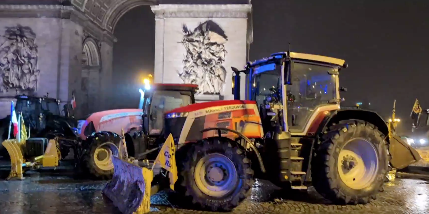 agriculteurs Paris blocage Paris tracteurs Arc de Triomphe tracteurs Paris