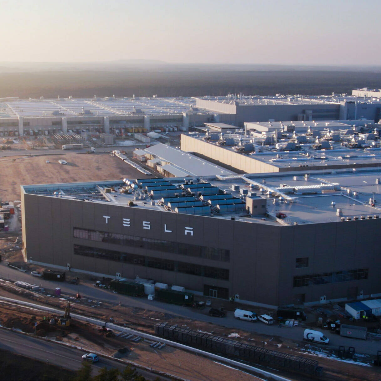 Gigafactory Tesla Berlin Allemagne voitures électriques