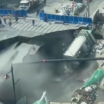 effondrement route chaussée Shanghai