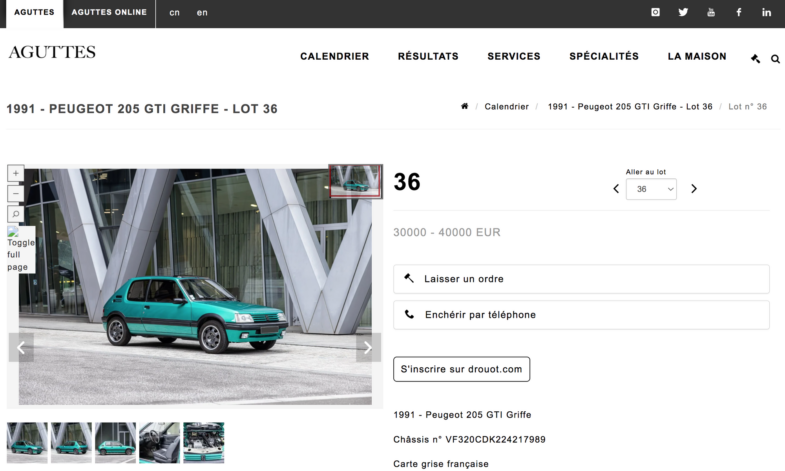 youngtimer Peugeot 206 GTI Griffe