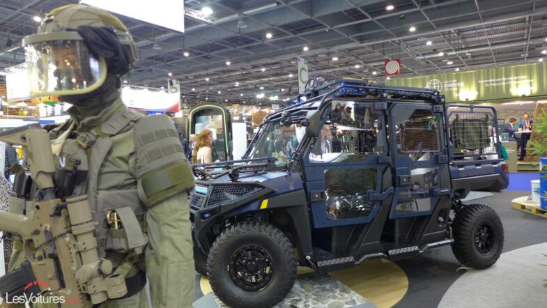 Gendarmerie nationale Police nationale Quad Polaris électrique RAID Eurosatory