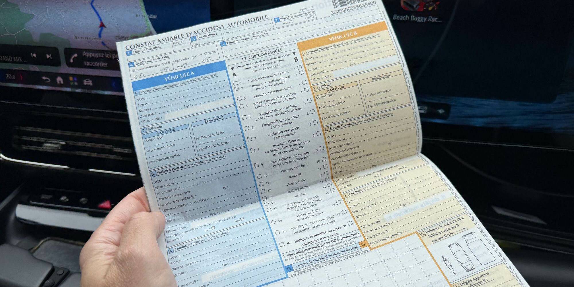 remplir constat d'accident