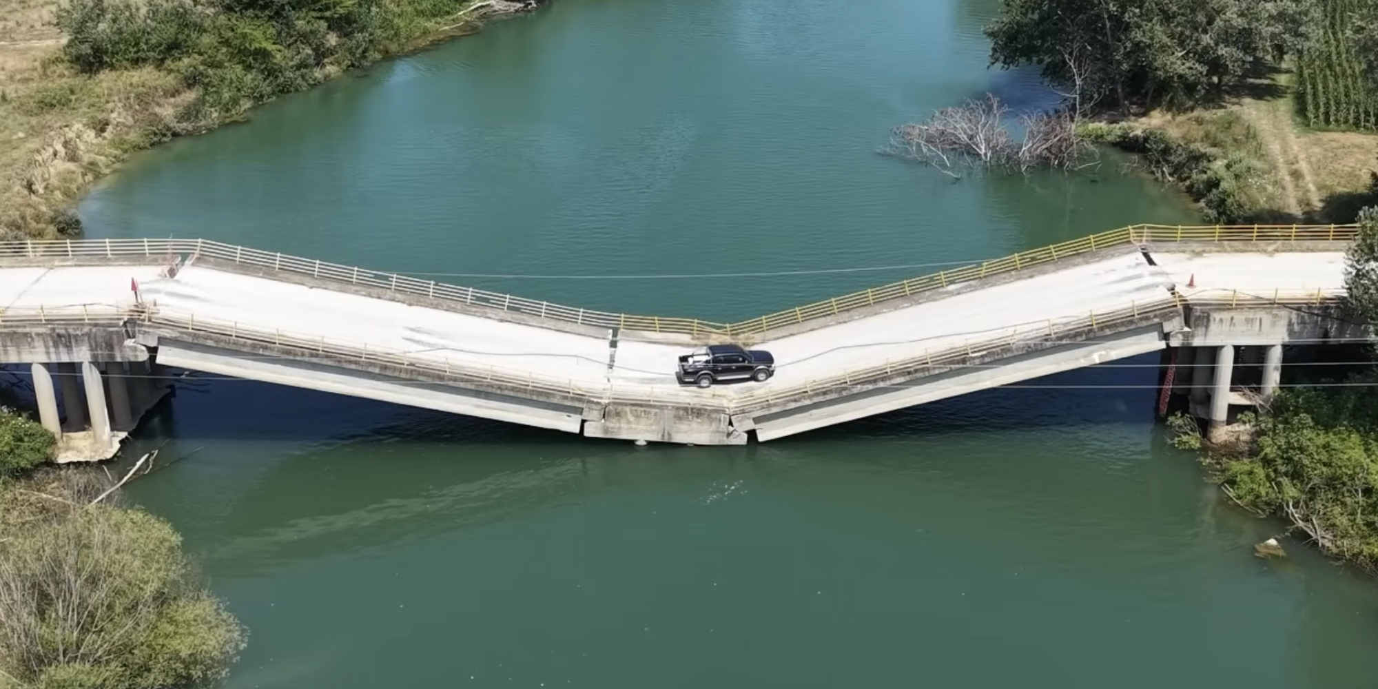 vidéo pont effondré Grèce