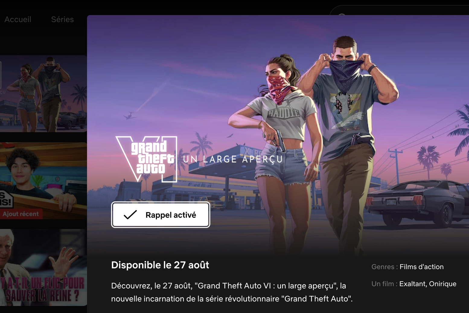 GTA 6 Grand Theft Auto Netflix jeux vidéos