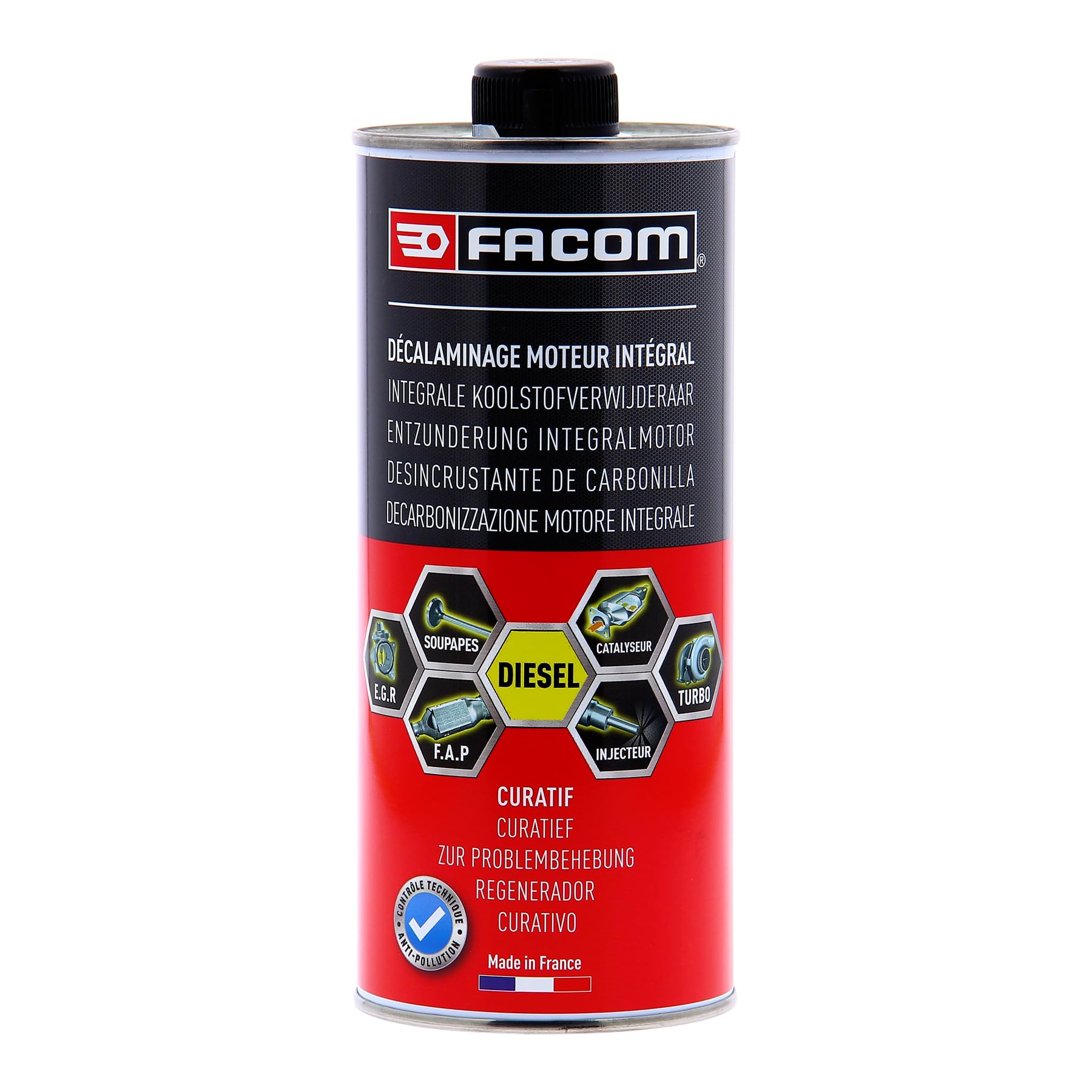 Bidon de décalaminant moteur diesel Facom 1L pour l'entretien