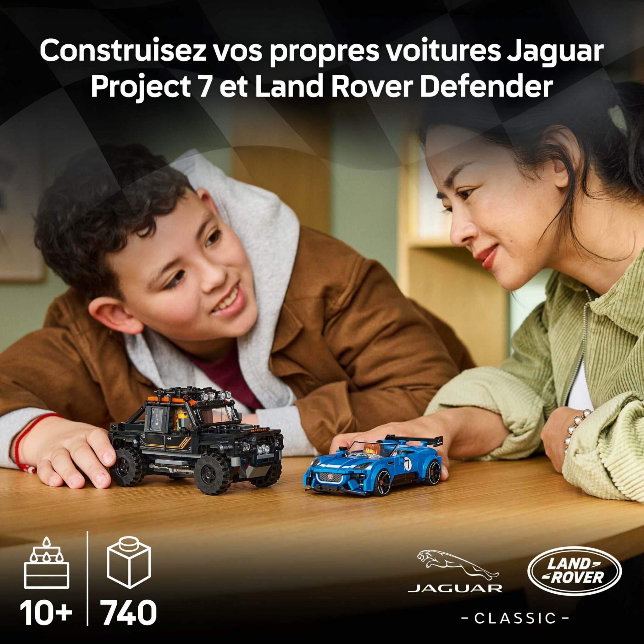 Coffret de jeu LEGO Speed Champions Jaguar Land Rover avec deux minifigurines – vue 3