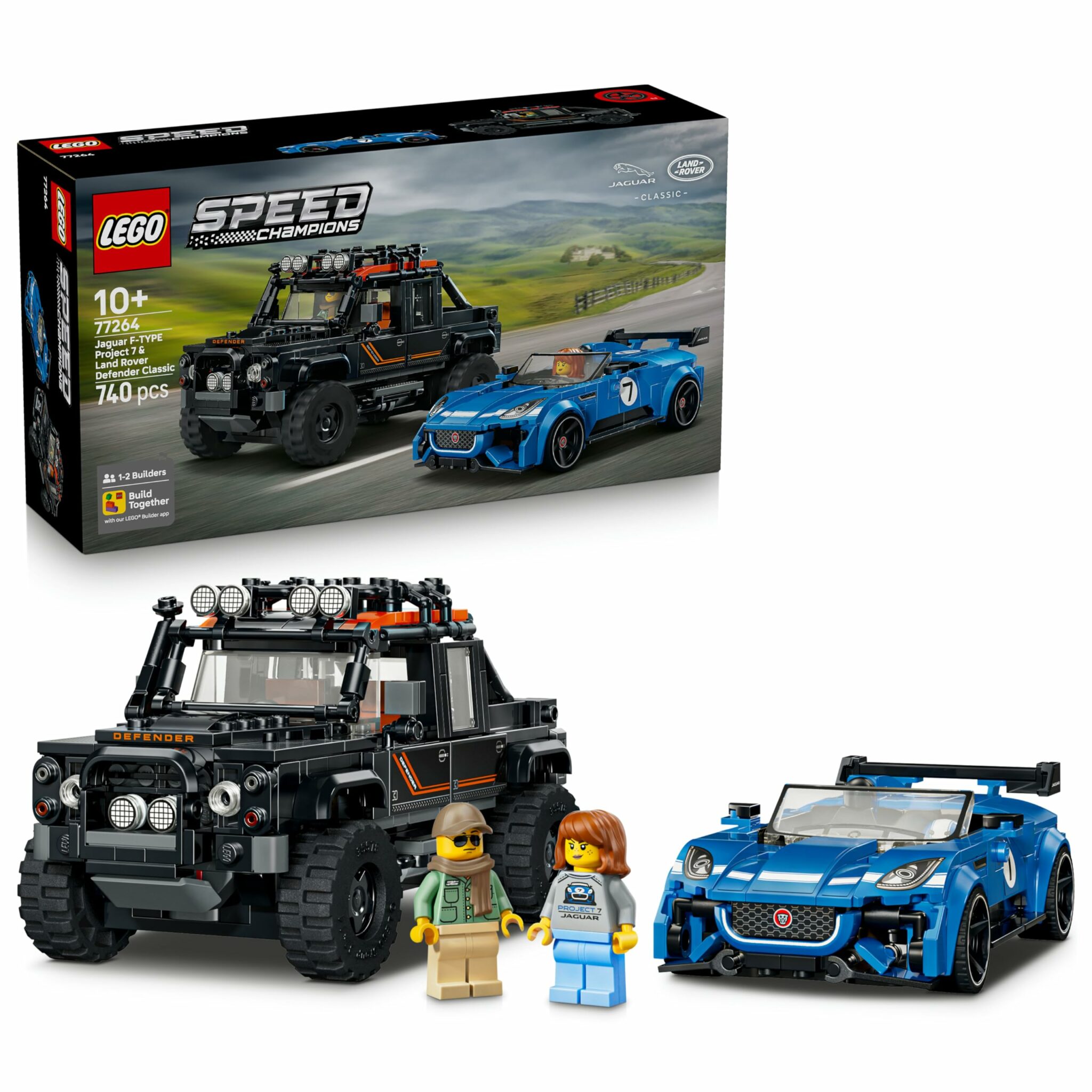 Coffret de jeu LEGO Speed Champions Jaguar Land Rover avec deux minifigurines
